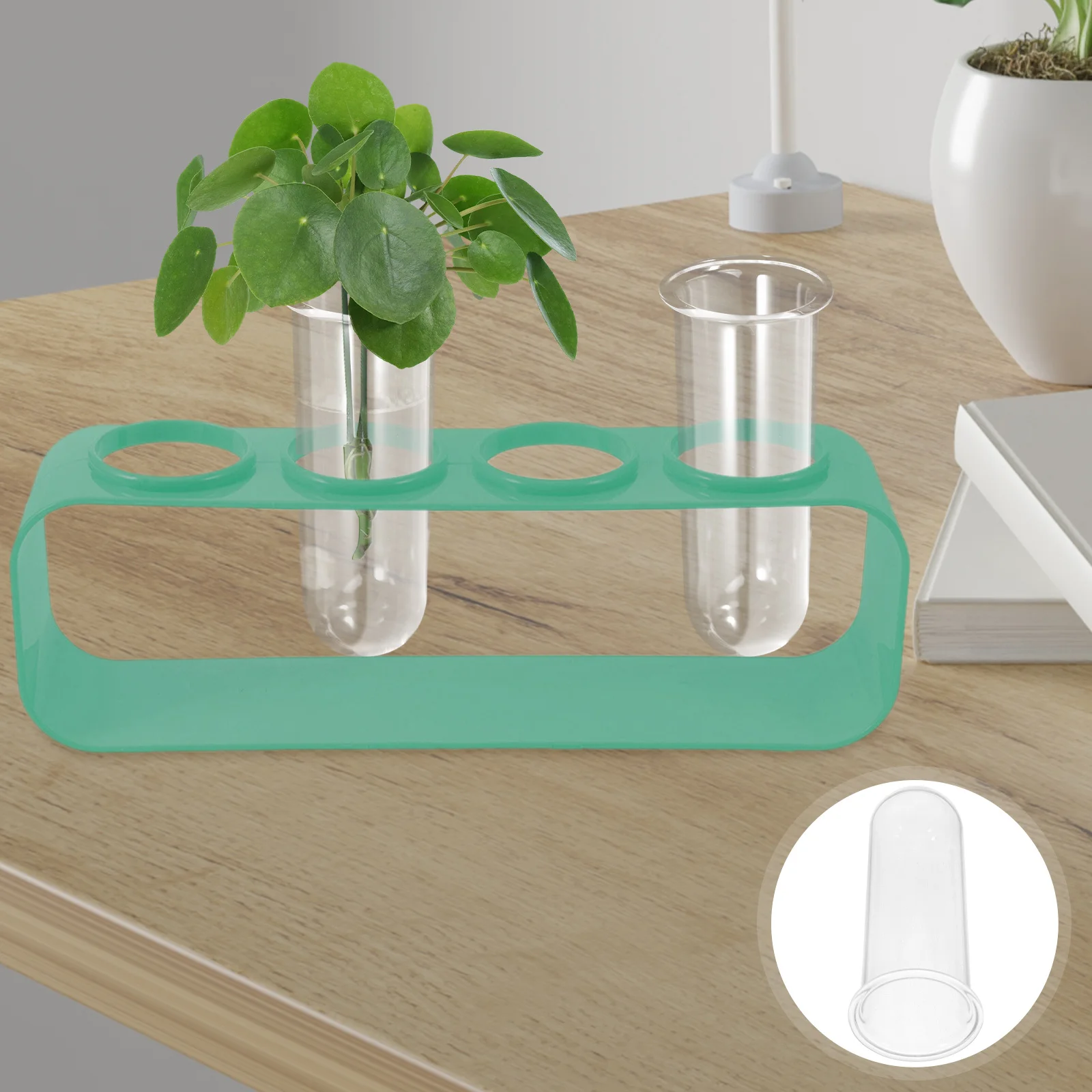 

4Pcs Hydroponic Plant Propagation Tubes Glass Transparent Test Tube Vases Home Office Desk Plant Decoration Test Tube Vases