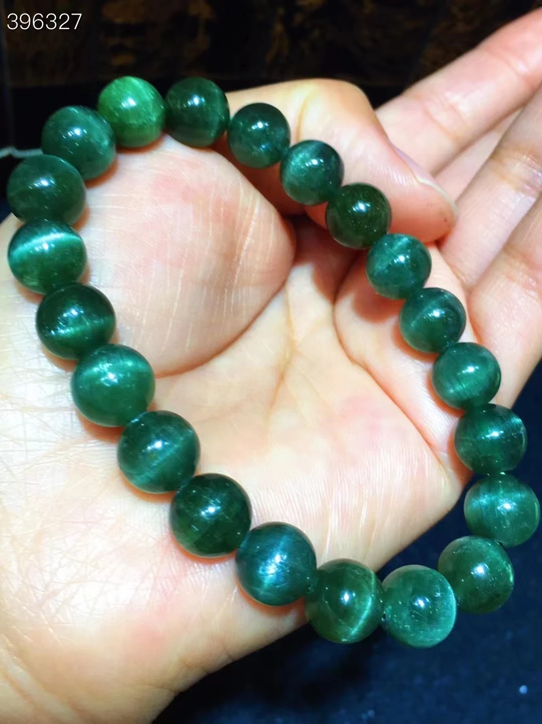 

Natural Green Apatite Gemstone Beads Bracelet 9.3mm Women Men Clear Round Beads Chatoyant Cat Eye Green Apatite Gemstone AAAAAA