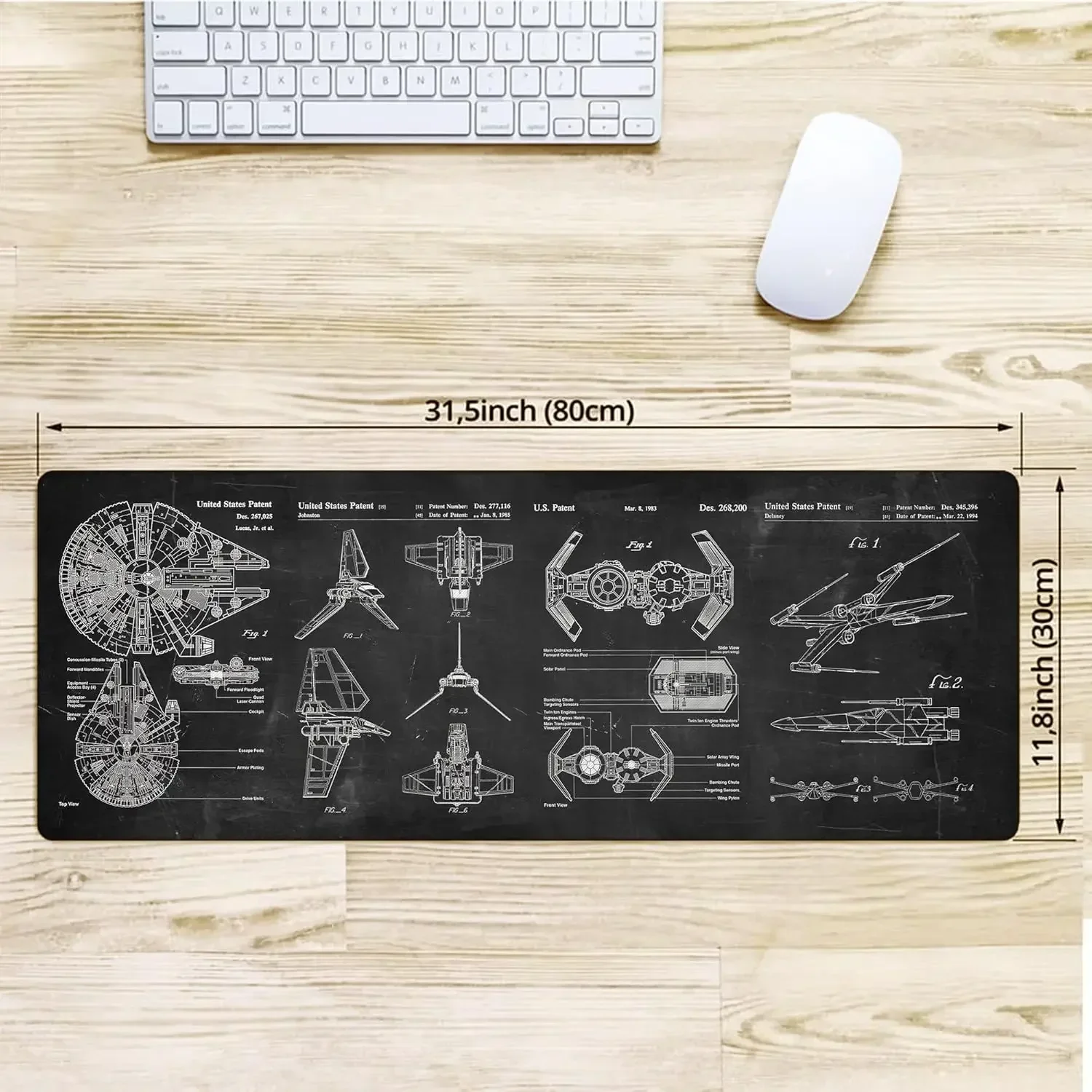 Spaceship space sci-fi console display plane large mouse pad XXL 90x40cm Rubber Anti-slip Gaming Keyboard Mats game accessories
