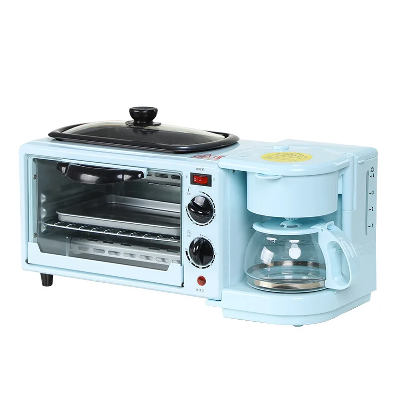 Breakfast Machines Kitchen 9L 220V Household Multifunctional Three-in-one Machine Electric Toaster Maker Kettle Frying Pan Oven