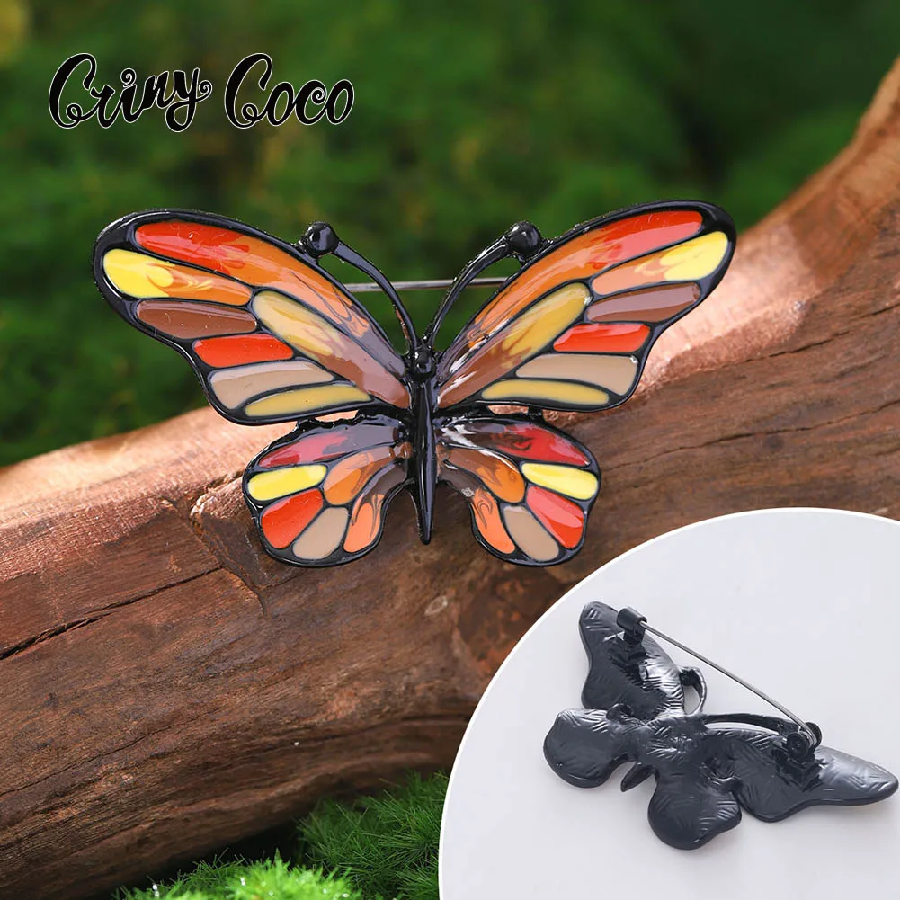 

Cring Coco Cute Butterfly Enamel Brooch Women's Jewelry Casual Cartoon Animal Brooch Fashion Women's Party 2024 New Edition