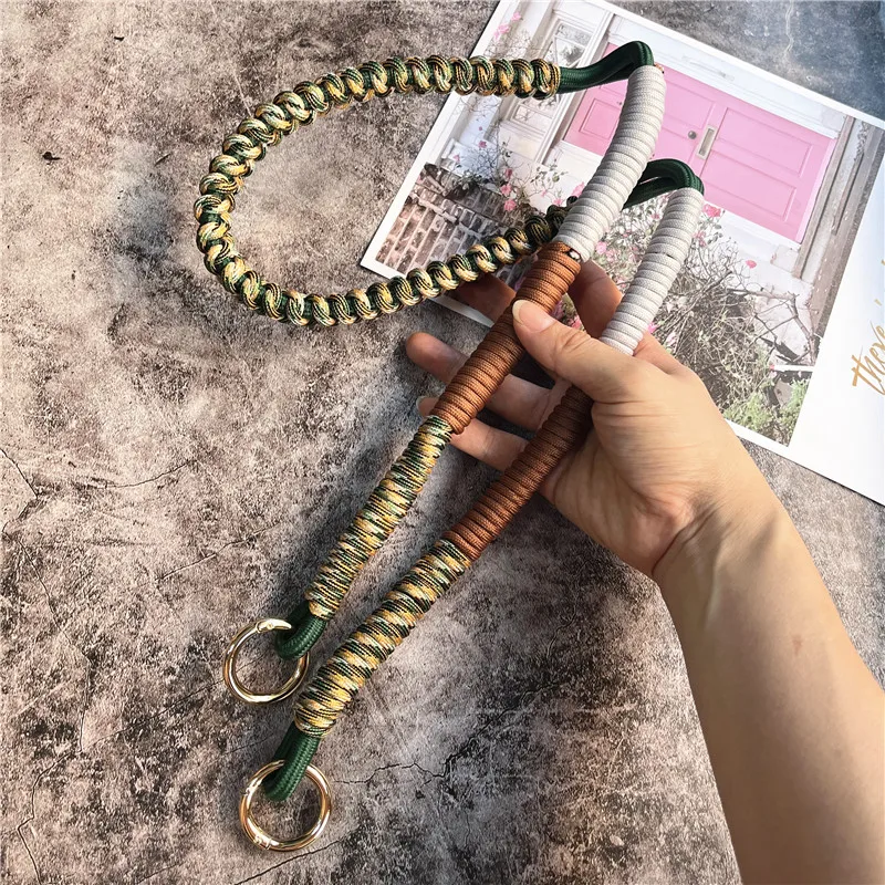 Rope Strap Handmade Custom Lanyard Gold Keyring Smartphone Shoulder Strap Green Laynyard Premium Bag Accessories Pendant Chain