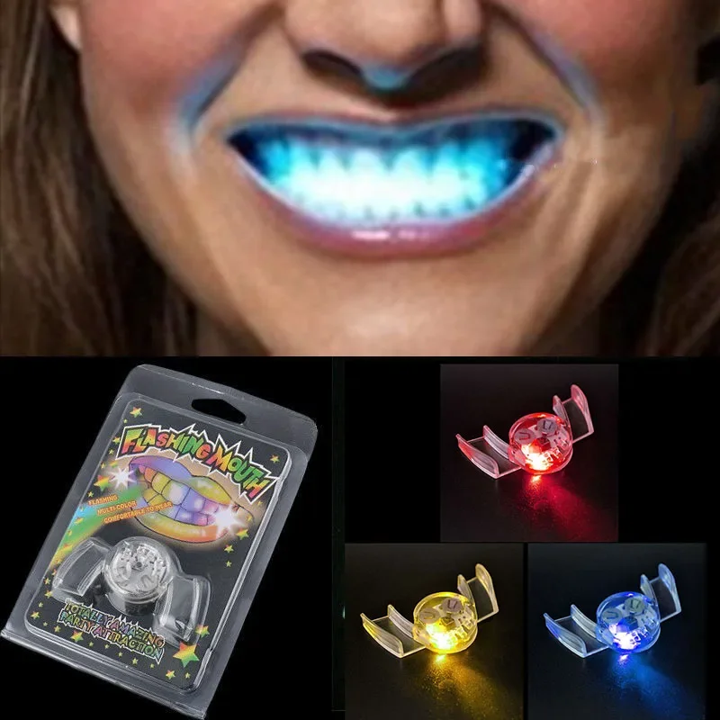 Flash LED Mouth Braces, Light Up Piece, Glow Teeth, Halloween Party, Tricky Cosplay, Luminous Dentures, Halloween Supplies