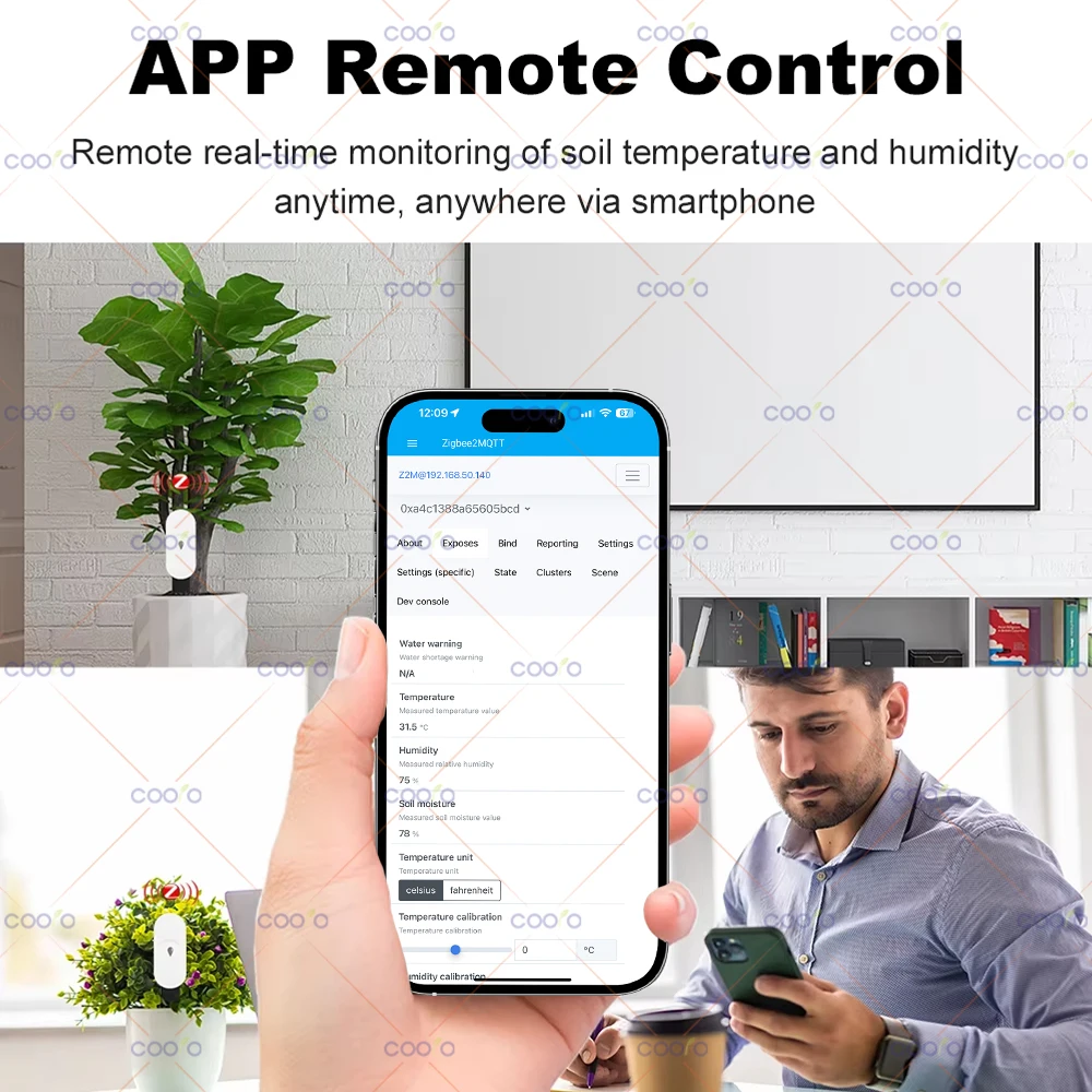ZigBee Soil Moisture Sensor Humidity Temperature Tester Garden Automation Irrigation Detector Support Home Assistant Zigbee2MQTT