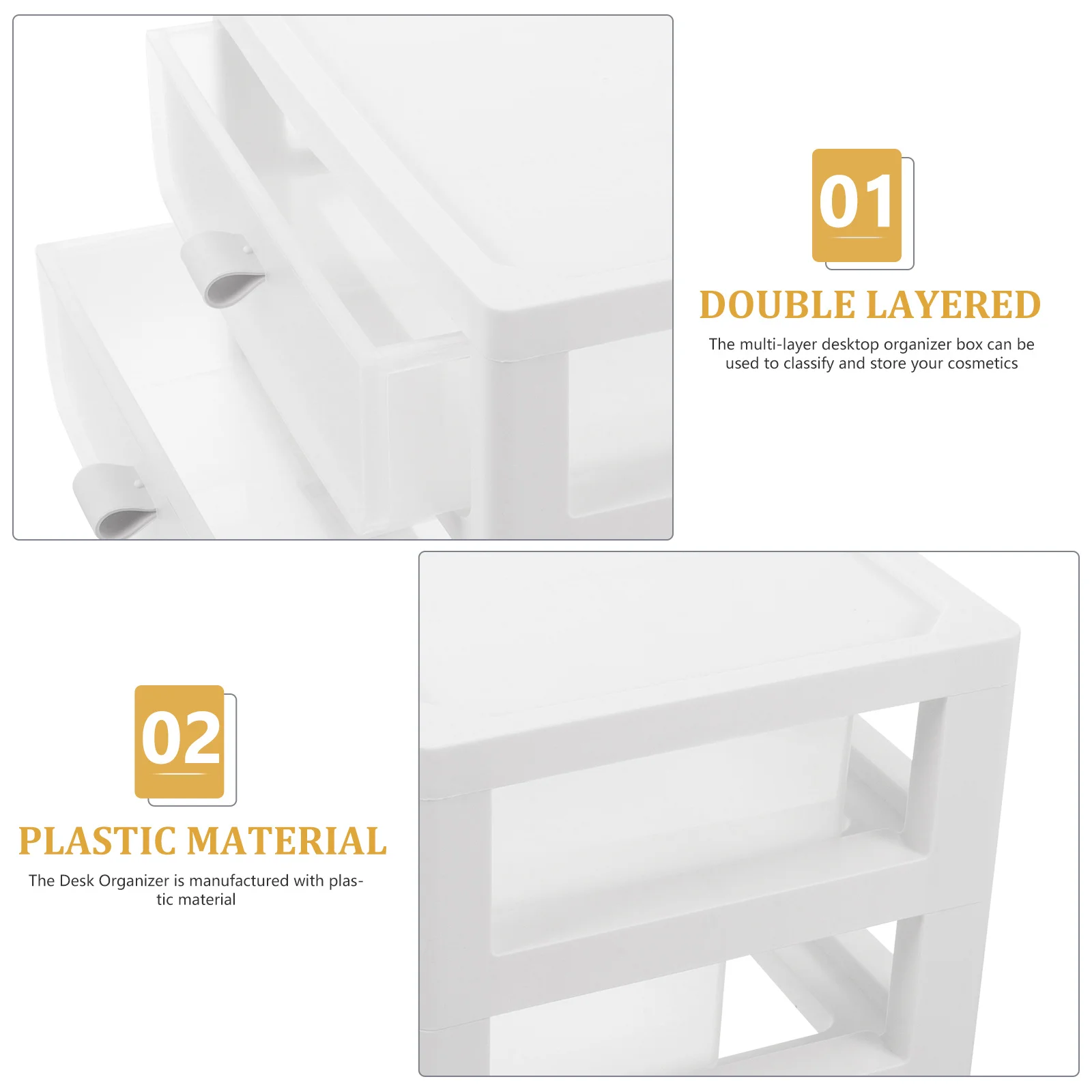 

1pcs Organizer With Drawers Multi-Layer Plastic Box For Office Desk Organization Desktop Drawer Organizer Small Stationery