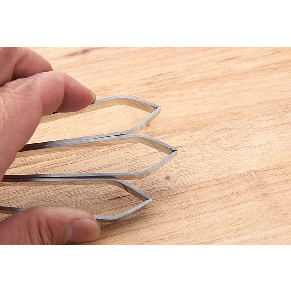 Chicken Duck Clips Seafood Tools Stainless Steel Tweezer Fish Bone Tweezers for Bones Flat