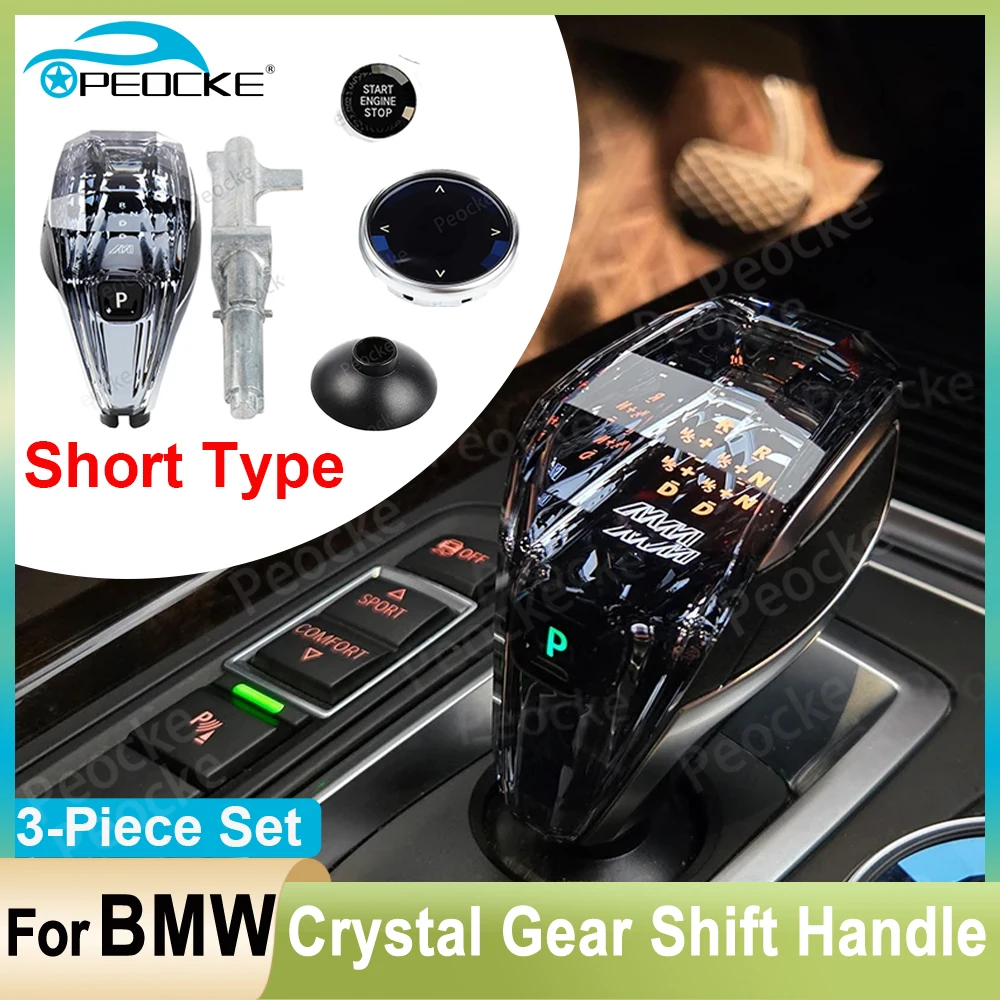 Crystal Gearbox Lever Stick Handle Short Type For BMW F20 F21 F10 F36 F30 F33 F34 F35 F06 F02 E70 E71 G32 G30 Gear Shift Knob