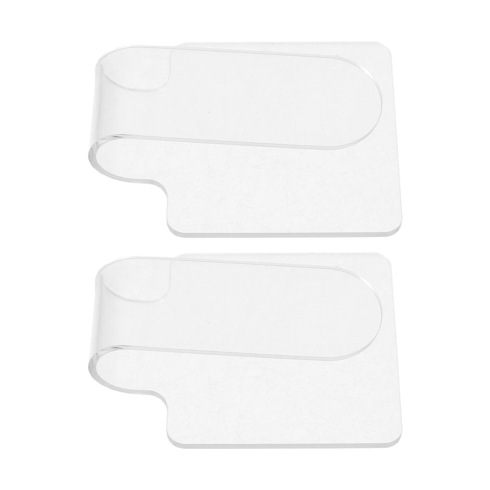

2pcs Transparent Ergonomic Handheld Makeup Mixing Clear Acrylic Nail Art Plates Portable Color