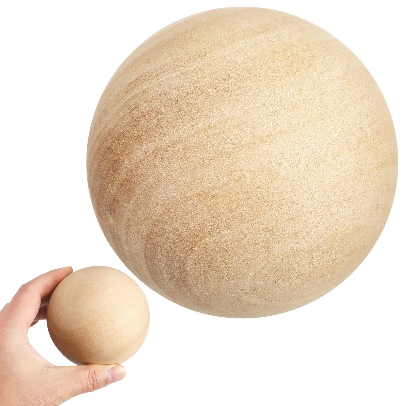 

9 CM Wooden Ball Crafts Piece Artificial DIY Supplies Painted Toy Creative Accessories