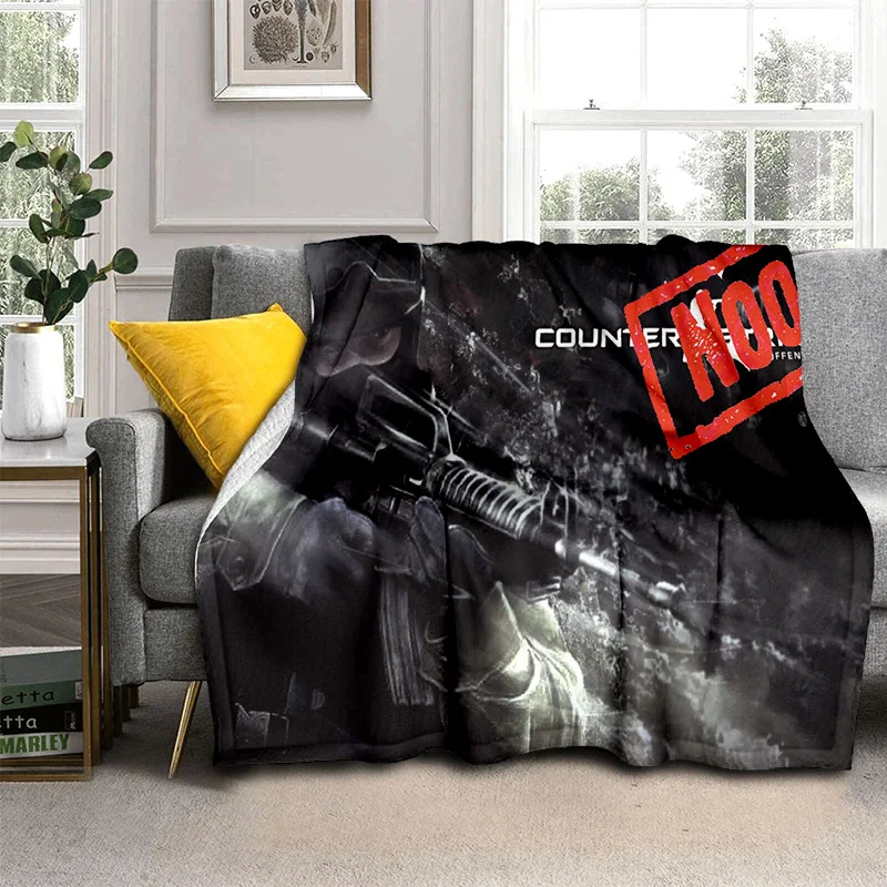 CS GO,Counter Strike Game Gamer 3D Blanket,Soft Throw Blanket for Home Bedroom Bed Sofa Picnic Travel Office Cover Blanket Kids