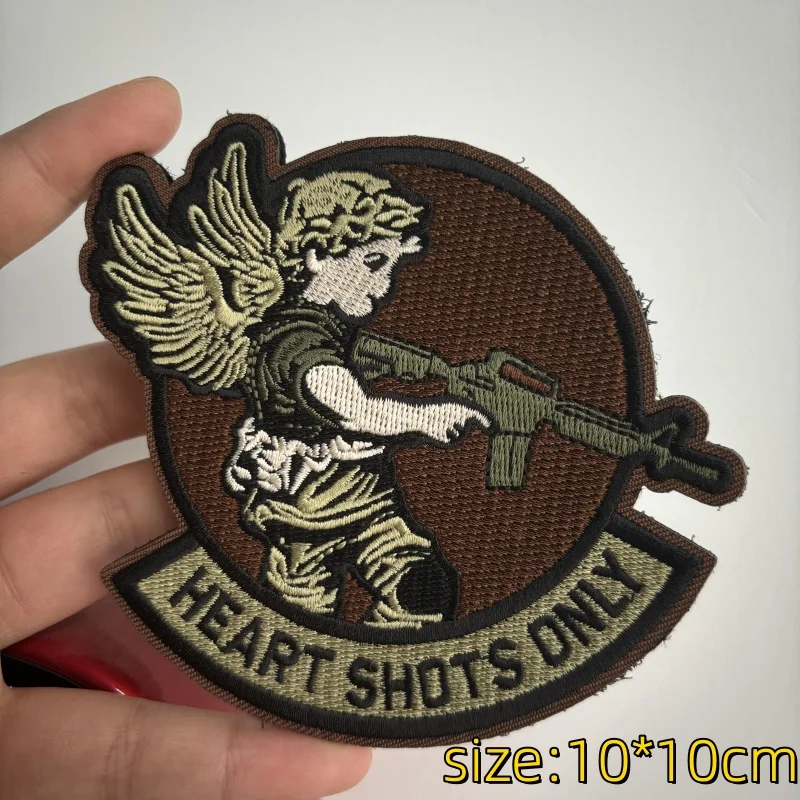 Fight Gun Tactical Morale Badge Military Angel Rabbit Penguin Fight Embroidery Patches Combat Hook&Loop Backpack Stickers