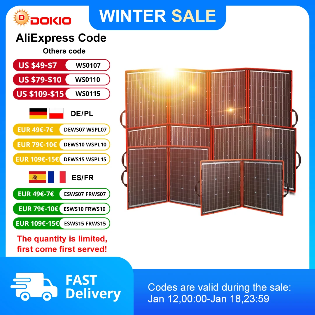 Foldable 18V Portable Solar Panel Kit