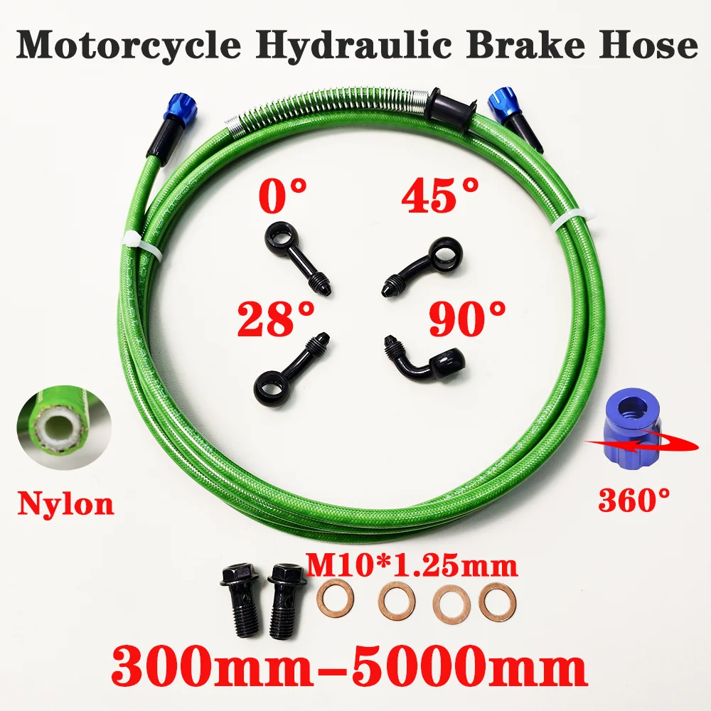 

Transparent Green AN3 Braided Brake Hose Motorcycle Hydraulic Clutch Tube Master Cylinder Brake Oil DOT Pipe Reinforced Racing