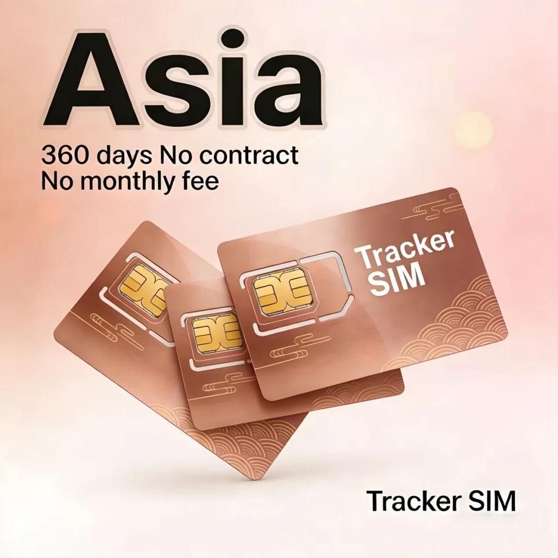 Asya 2G/3G/4G IoT SIM Kartı, 4G İzleyici, Sözleşmesiz, 360MB/360 Gün, Üç Boyutlu, ST-901L TK905 GT06 VB için