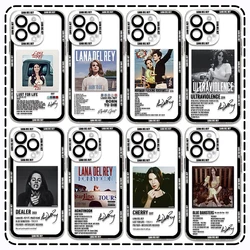 Singer Lana Del Rey Hot Poster Phone Case For iPhone 16 15 14 13 12 11 Mini Pro Max X XR XSMax 8 Plus Clear Soft TPU Back Cover