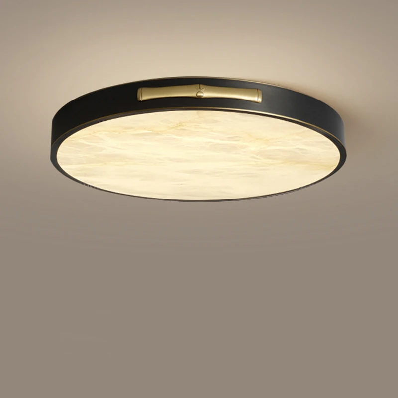 Grande preto latão mármore lâmpada do teto led 30cm circular quadrado sala de estar quarto luz luxo corredor luminária