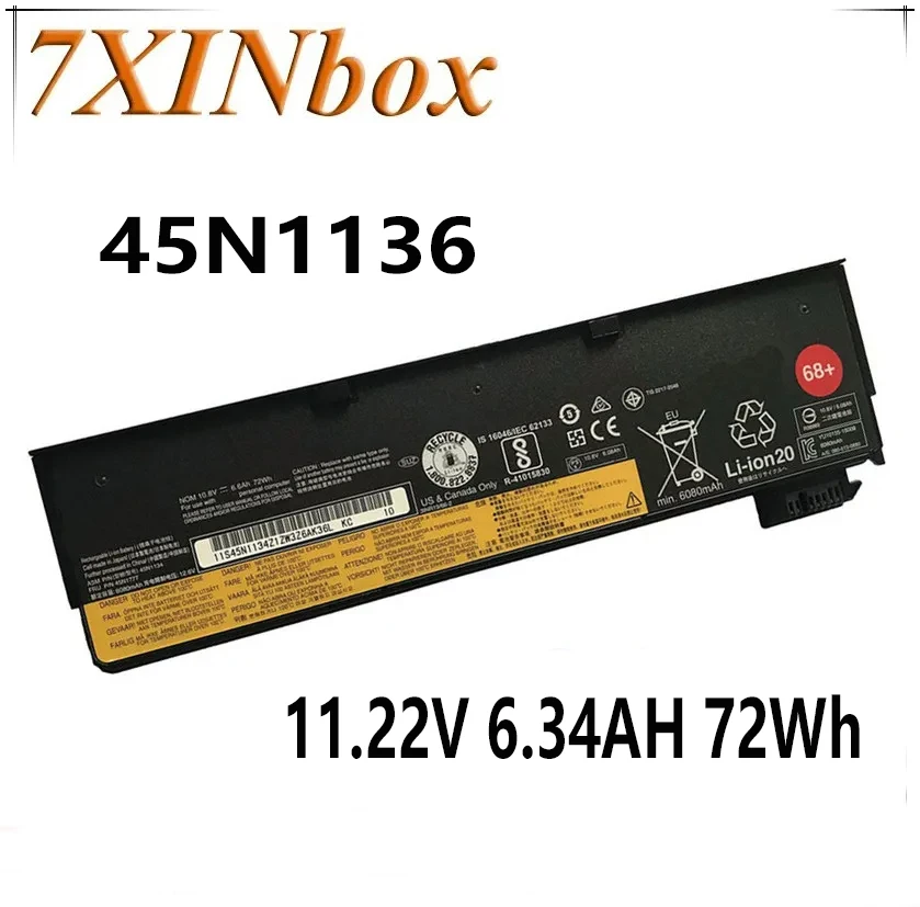 Imagem -01 - Bateria Portátil 7xinbox 11.22v 6.34ah 72wh 45n1136 para Lenovo Thinkpad X270 X260 X250 X240 T450 T470p T450s T440s L450 L470 bateria portatil 7xinbox 1122v 634ah 72wh 45n1136 para lenovo thinkpad x270 x260 x250 x240 t450 t470p t450s t440s l450 l470 01