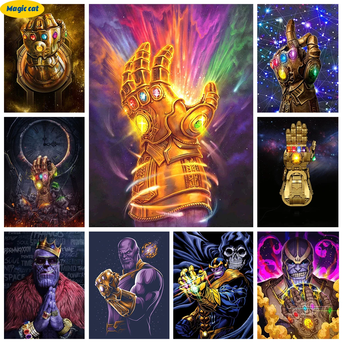 

Infinity Gauntlet Diy Diamond Painting Super Hero Picture Diamond Embroidery Cross Stitch Fans Gift Thanos Comic Home Wall Decor