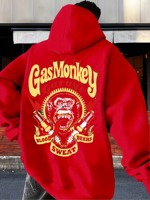Men's Gas Monkey Garage Graphic Hoodie - Casual Drawstring Sweatshirt with Kangaroo Pocket