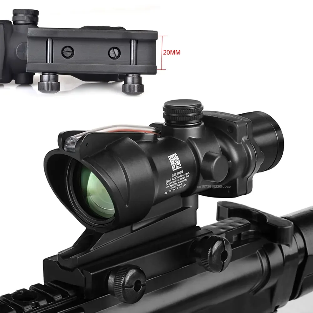 Llluminating Microscope Hunting 4X32 ACOG Sights Fiber Source Optics Tactical Sights Rifle Scope Cross Red/Green