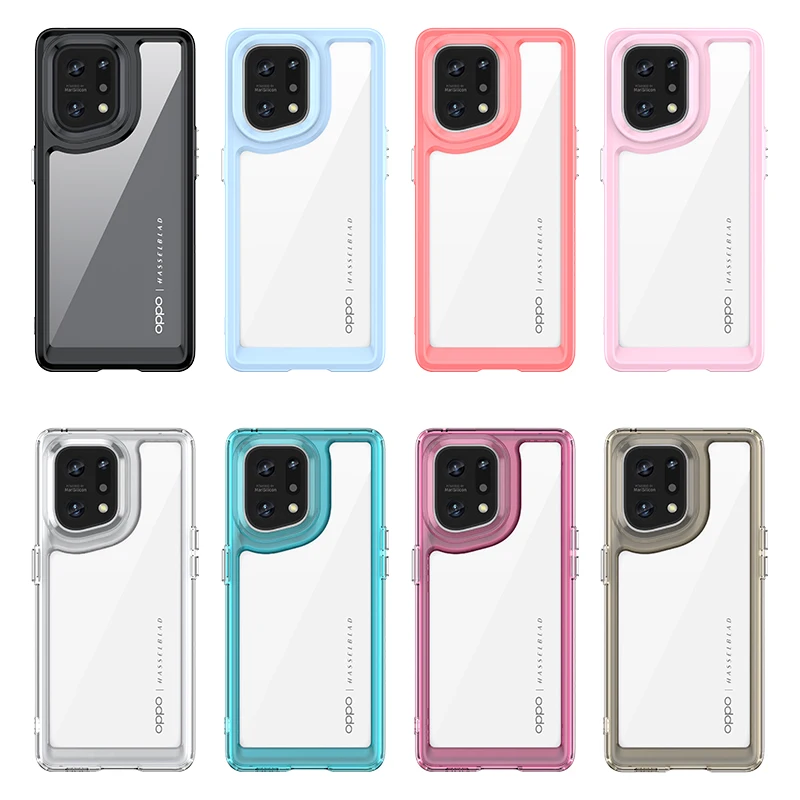 For OPPO Find X5 Pro Case For OPPO Find X5 Pro Cover Coque Funda Hard Translucent Soft Frame Shockproof Clear Case Find X5 Pro