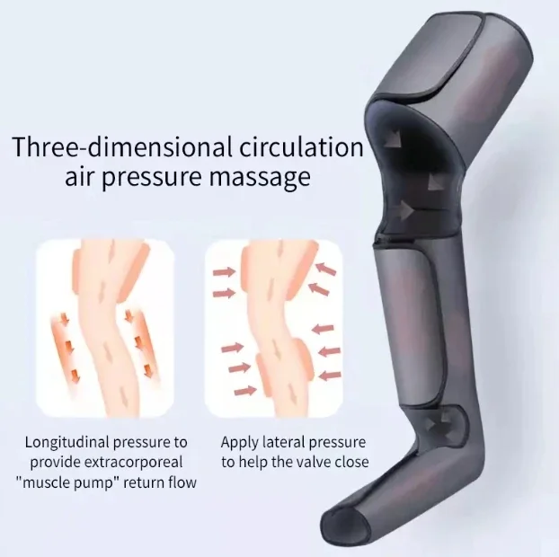 Rechargeable Air Compression Foot Leg Massager Circulation Exerciser Full Therapy Shiatsu Calf Thigh Massage for Pain Relief