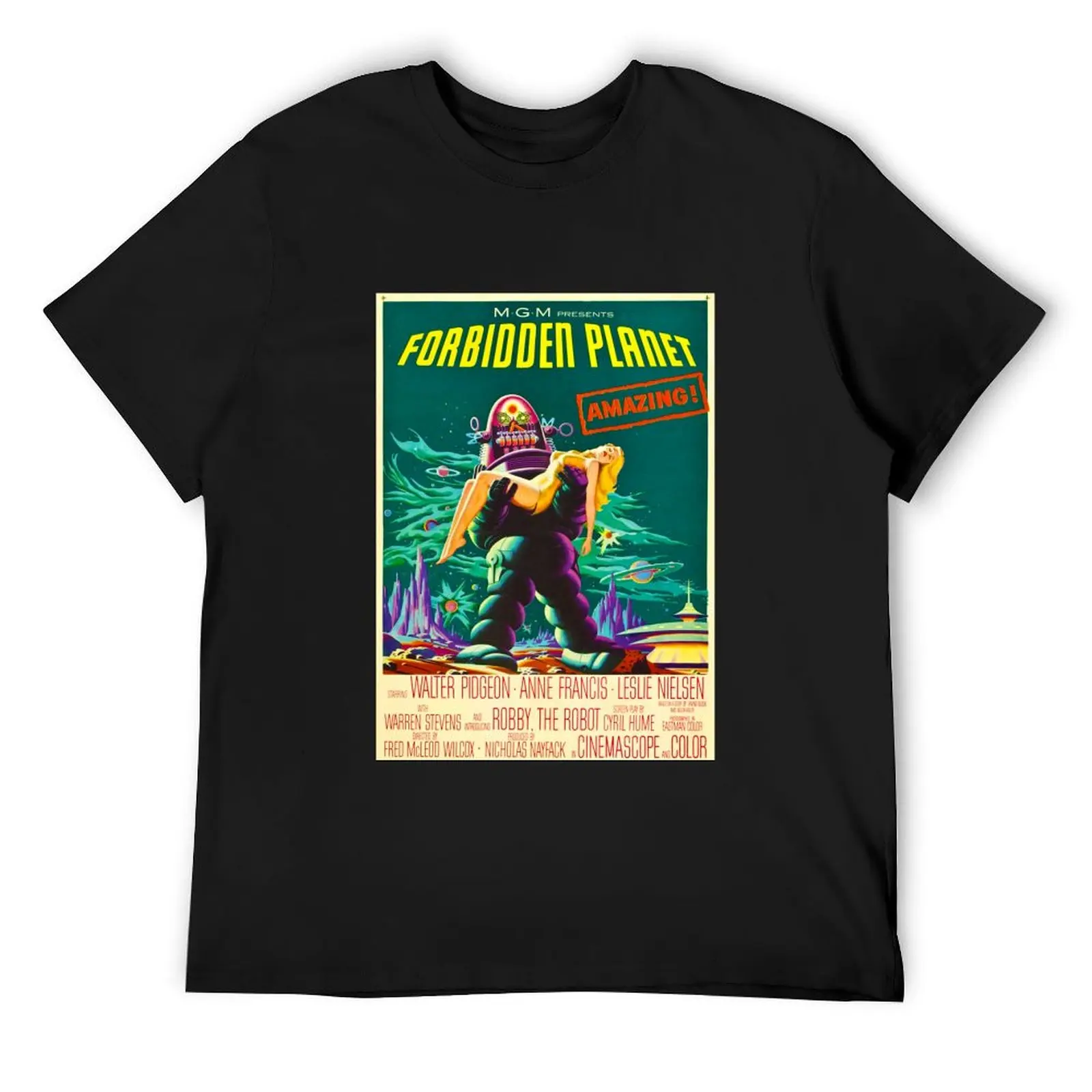 Forbidden Planet 1956 Movie Poster T-Shirt heavyweights tees customs men t shirt