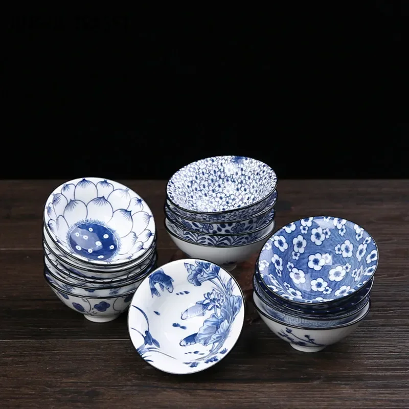 6 Pcs/lot Jingdezhen Hand Painted Blue and White Porcelain Teacup Boutique Ceramic Master Tea Bowl Handmade Tea Set Accessories