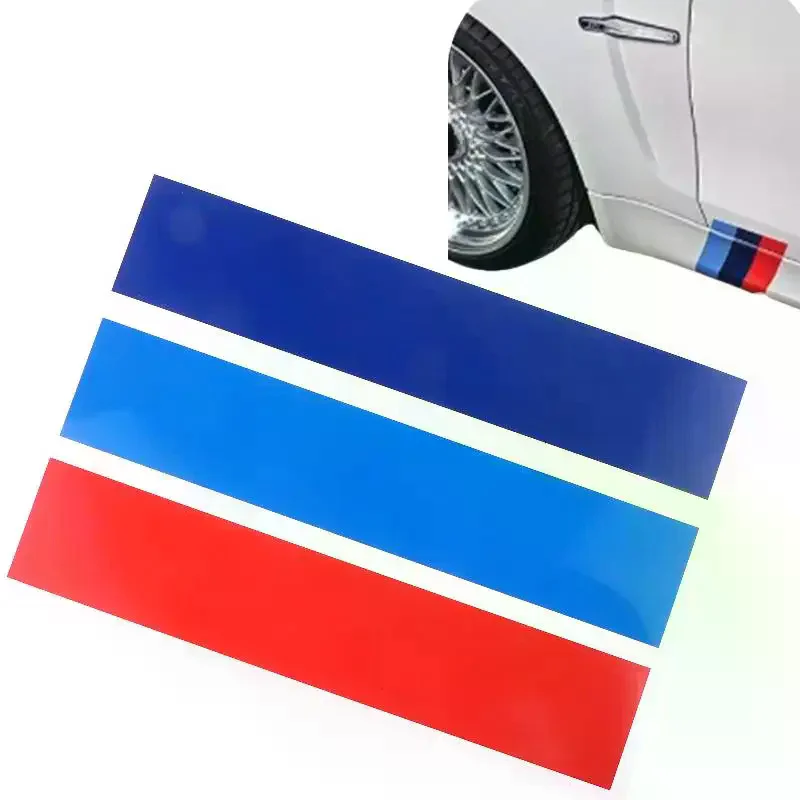 1/3/5 Sets Personalized Car Decoration PVC M Stripe Color Grill Sticker For 1 3 5 X1 X3 X5 Series Auto Accessories Trim