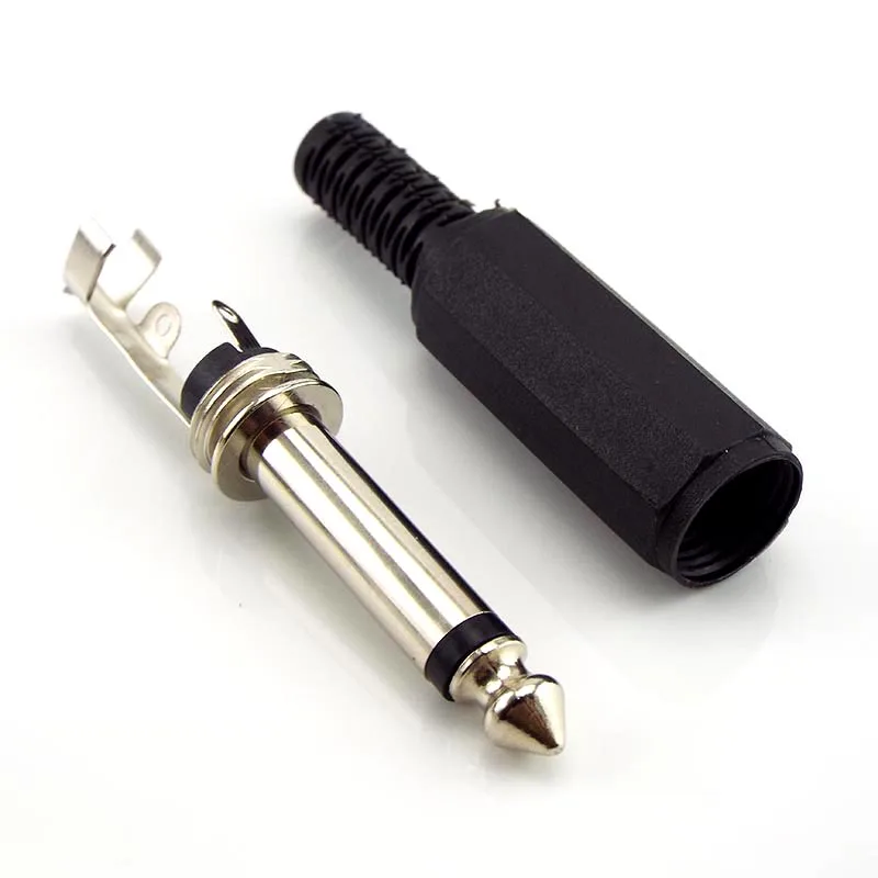 2/5/10pcs 6.35 / 6.5 2 Pin Microphone jack plug-in Audio Connector 6.35mm / 6.5mm 2 Pole Mono Amplifier Plug