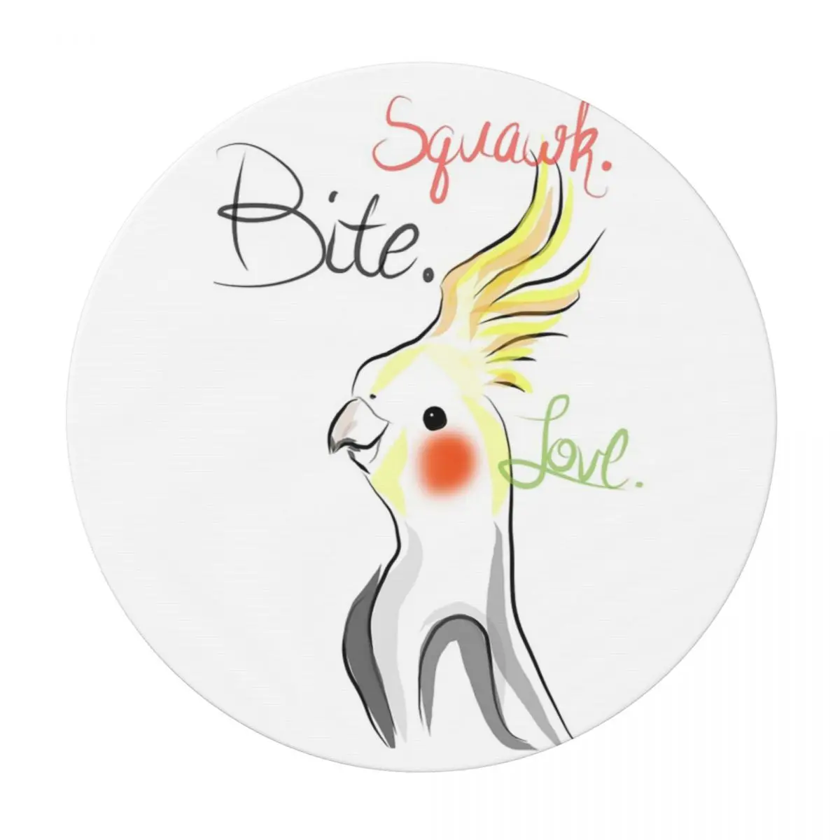 Cockatoo Cockatiel Parrot Squawk Bite Love Waterproof Round Tablecloth Oilproof Table Cloth Kitchen Events Dining Table Cover