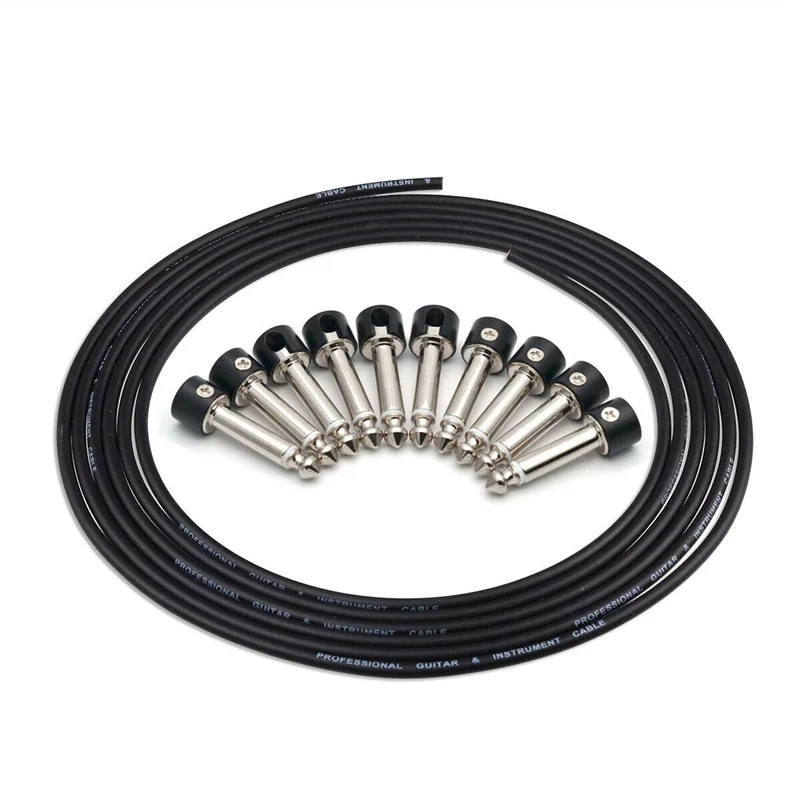 FLLF Kit Kabel Patch Pedal Gitar Diy Kabel Gitar Desain Konektor Tanpa Solder