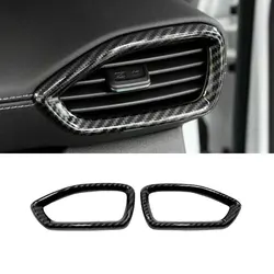 1pc ABS Car Front Side Air Outlet Vent Cover Trims for Hyundai Santa Fe 2019-2021 Carbon Fiber Black