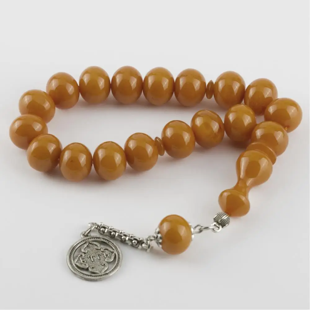 Powder Amber Flat Cut Squeezing Rosary