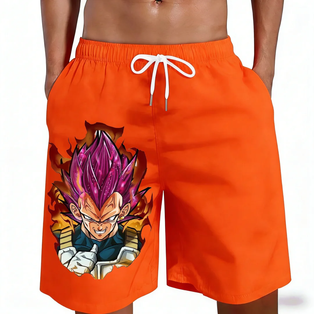 2026 New Hot Sale Dragon Ball Vegeta Ultra Ego Anime Print Beach Shorts Casual Loose Family Matching Outfits Summer Quick Dry