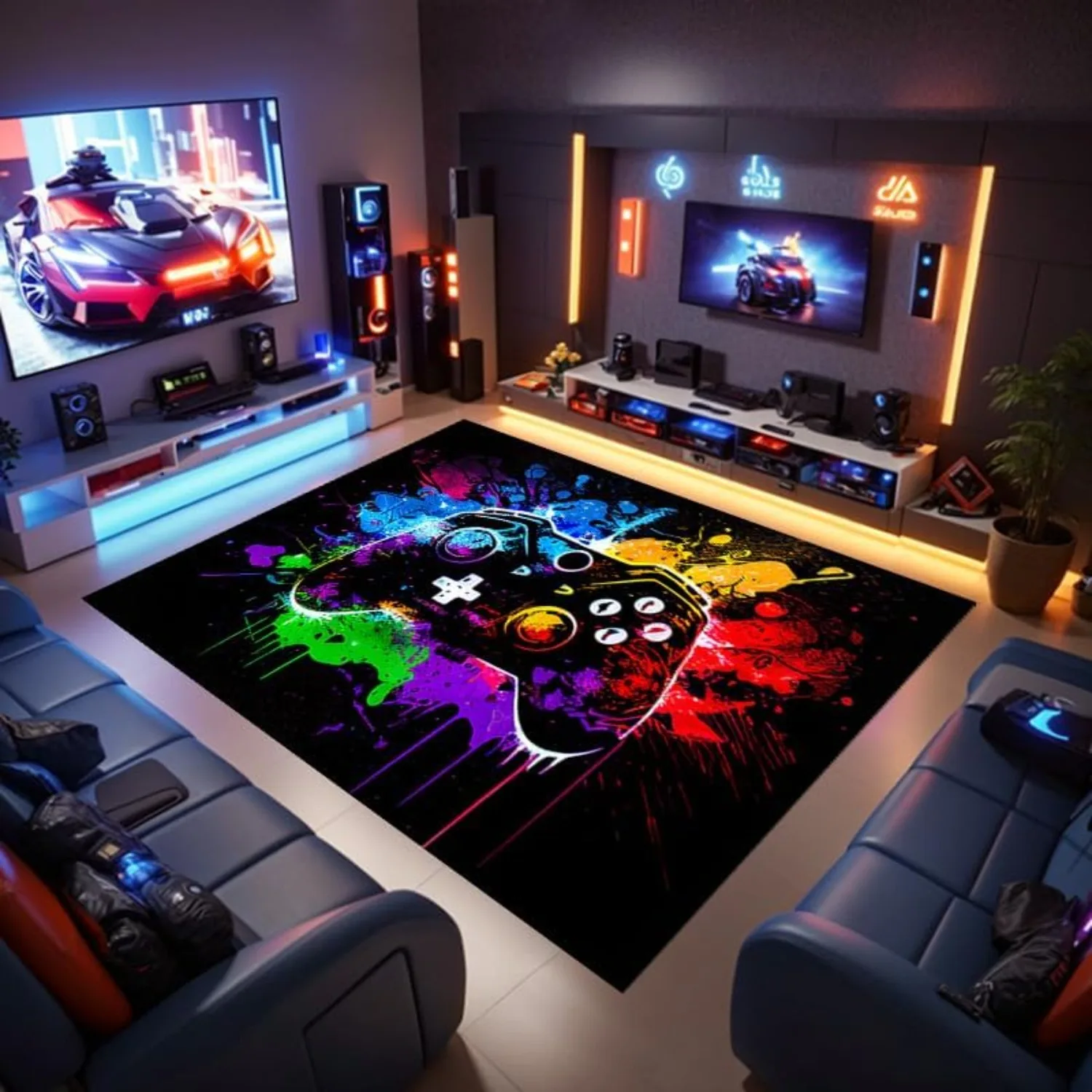 Gamer Rugs for Bedroom Boys - Gaming Rugs for Game Room - 80x60 inches, Style5