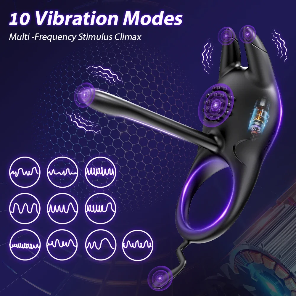 Vibrating Penis Ring for Men Male Cock Ring Penis Massager Delay Ejaculation Clitoral G Spot Stimulation Sex Toys for Couples 18