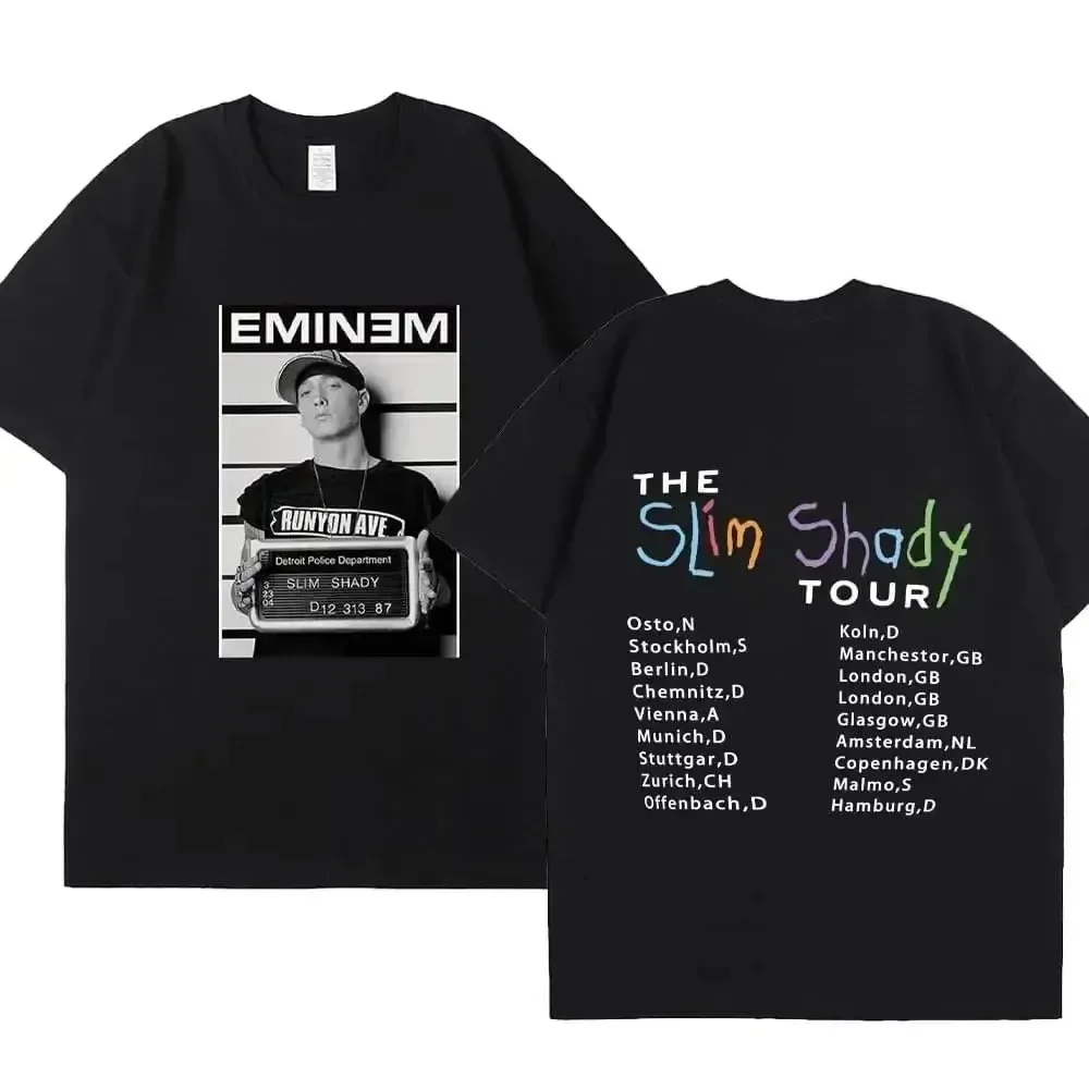 Rapper Eminem Music Album T Shirt WurId Tour Gift for Fan T-shirt Men Women Cotton Short Sleeve Cotton Tshirt Tee Clothes Tops