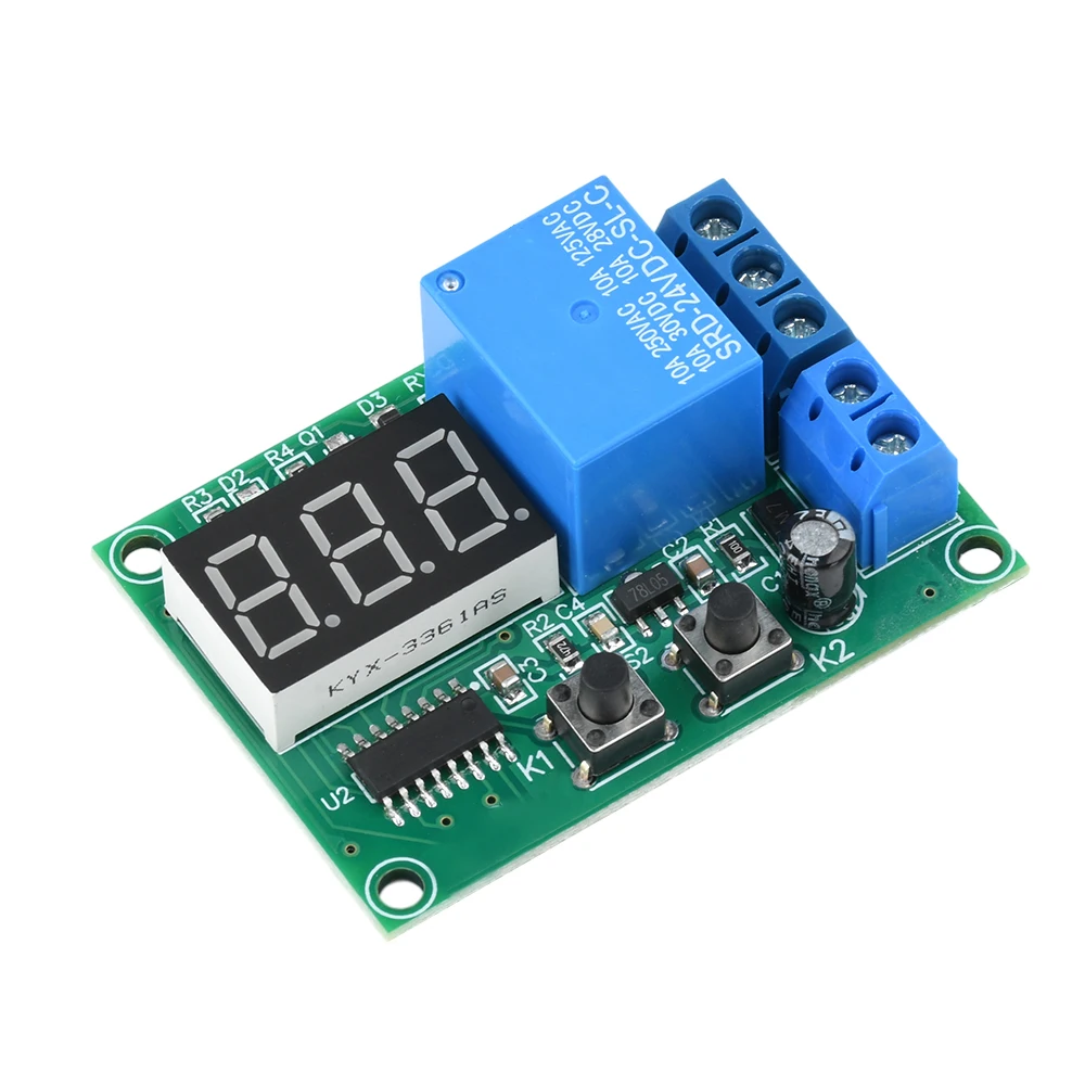 DC12V 24V LED ดิจิตอลรีเลย์หน่วงเวลา Trigger CYCLE TIMER DELAY SWITCH Circuit Board Timing Control โมดูล DIY