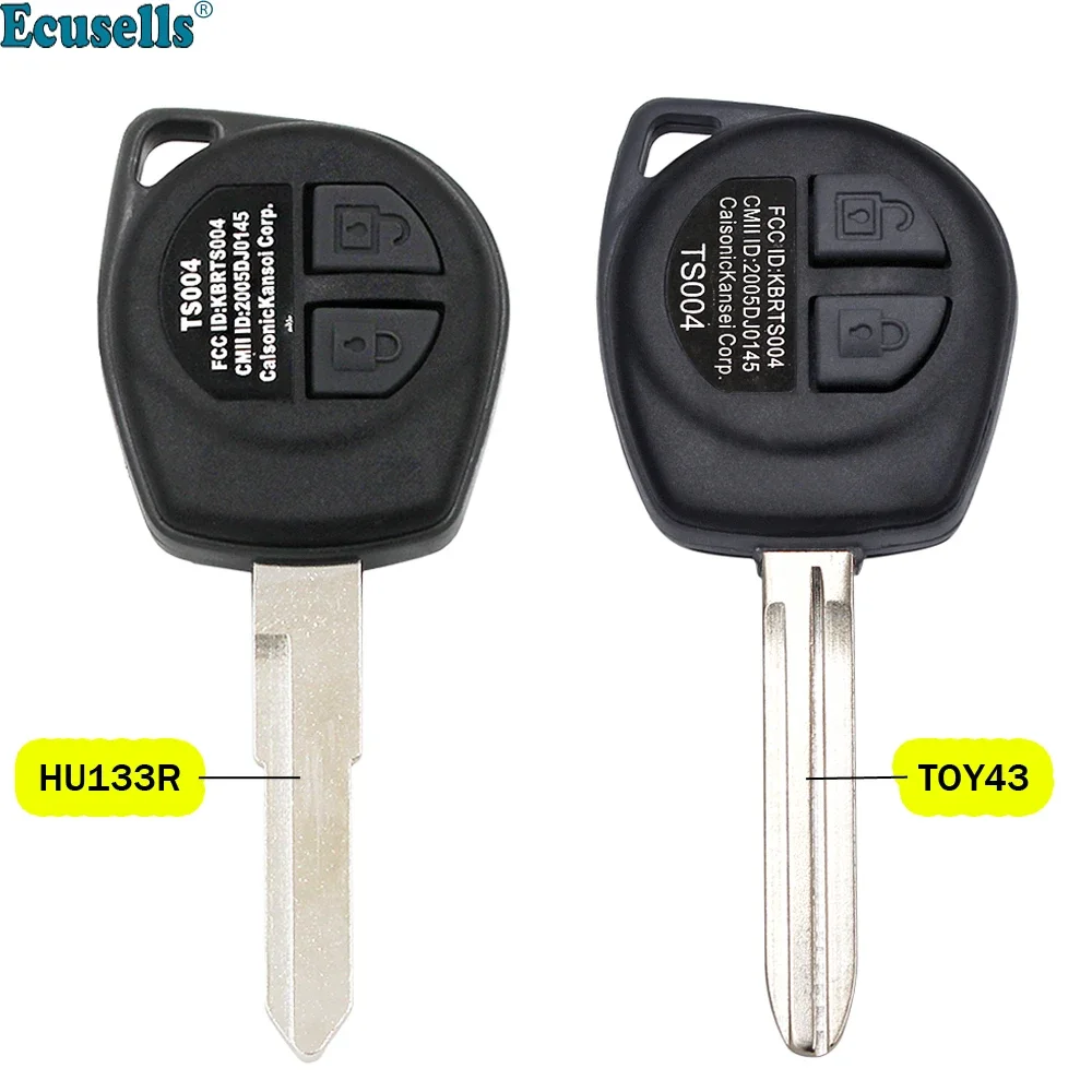 

2 Button Remote Key Shell Case Fob for Suzuki SX4 Swift Alto Ignis Splash Wagon with Uncut HU133 TOY43 Blade