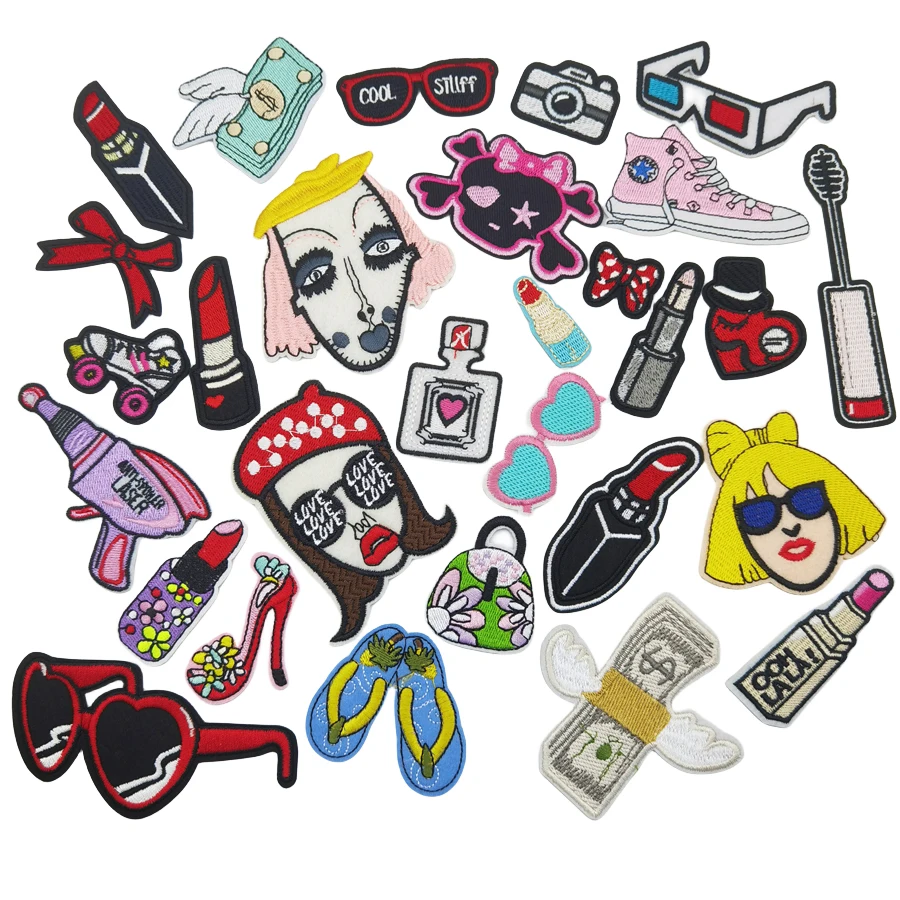 

Embroidered Sewing Iron On Patches For Clothing Backpack Thermo adhesive Transfer Appliques Stitch Stuff Stickers Accessories