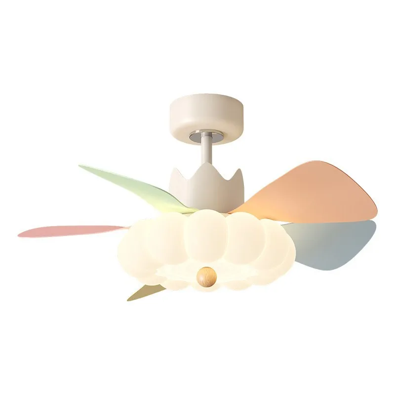 Memphis color children's room fan light cream wind intelligent full spectrum ceiling fan light eye protection bedroom light casa