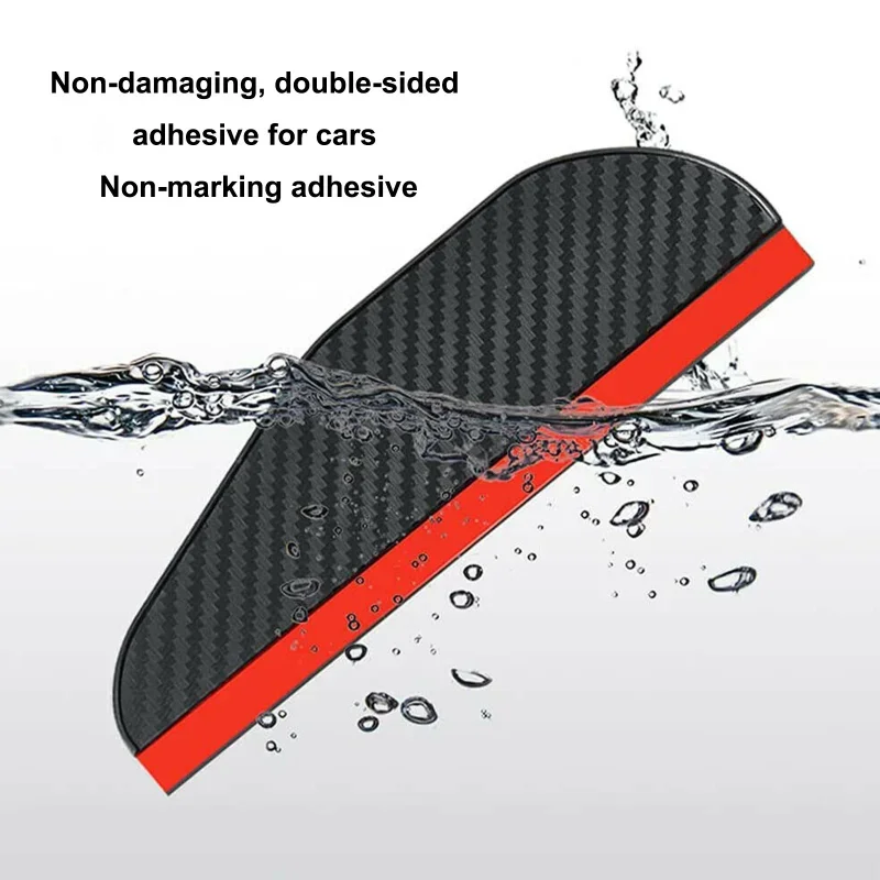 2/4pcs Car Rearview Mirror Rain Eyebrow Carbon Fiber Sun Visor Shade Cover Universal Auto Rear View Mirror Rainy Shield Guard