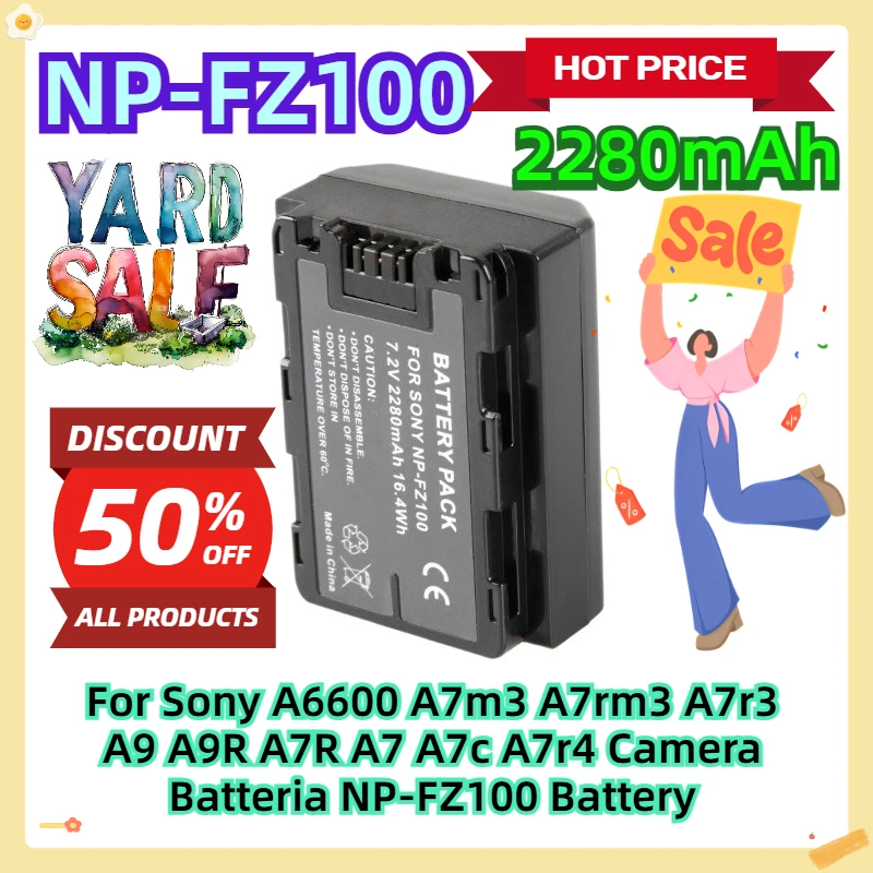

For Sony A6600 A7m3 A7rm3 A7r3 A9 A9R A7R A7 A7c A7r4 Camera Batteria NP-FZ100 Battery 2280mah