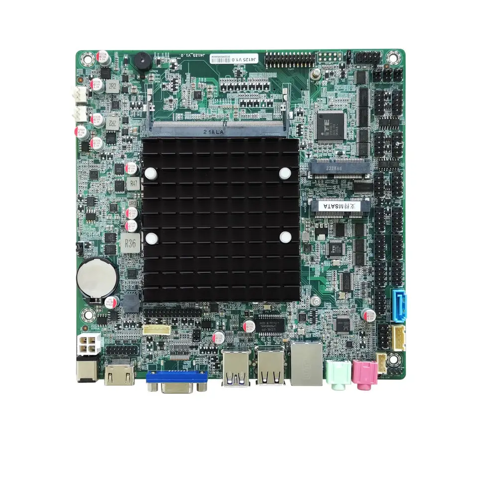 Barebone  Motherboard with  In-tel J4125 Cpu Fanless Mini-ITX Motherboard DDR4  HD-MI VGA LVDS/EDP Low Power Consumption Rohs CE