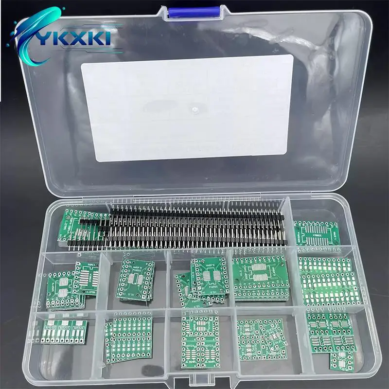 70pcs SMD To DIP Adapter Converter Plate PCB Board Kit Box SOP8 SOP10 SOP14 SOP16 SOP20 SOP24 SOP28 SOT89 to SOT223 Board image 2