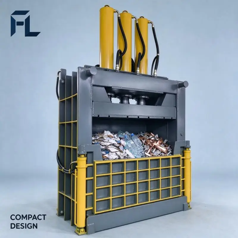Hydraulic Baler Industrial Compactor Machine Robust Structure For Cardboard Box Waste Recycling Operation