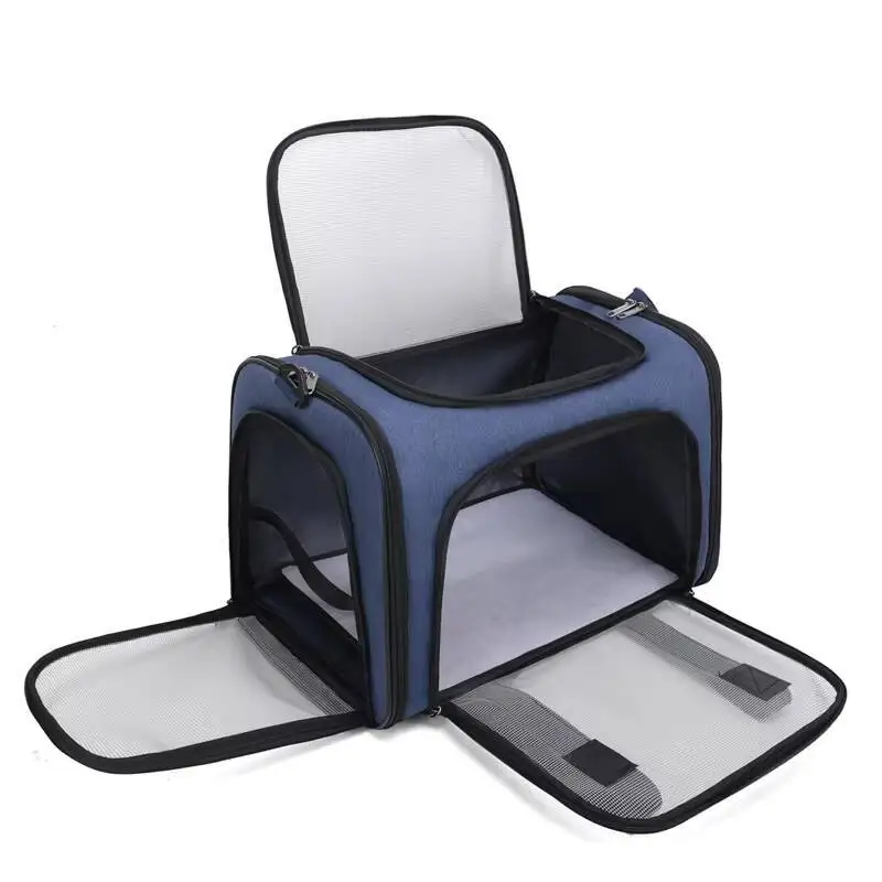 حاملات الحيوانات الأليفة على ظهره المحمولة تنفس حقيبة كتف قابلة للطي القط الكلب الناقل أكياس المنتهية ولايته السفر الحيوانات الأليفة حقيبة يد حقيبة النقل #5