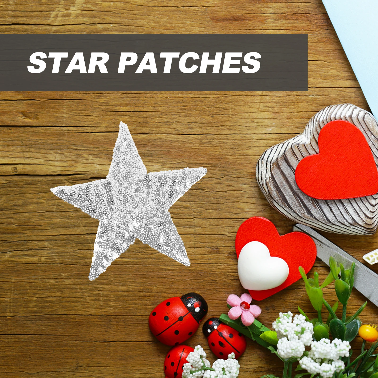 

5pcs Sequin Embroidered Patches Gold Star Pentagram Appliques Iron On Sewing Decorative DIY Repair Clothes Accessories Patch