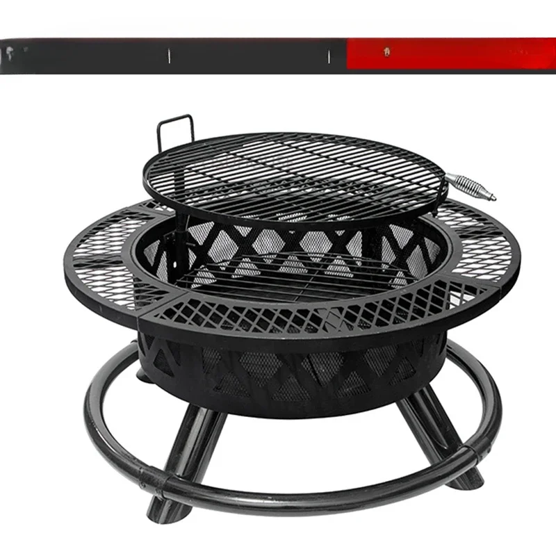 Nordic Iron Fire Pit สําหรับกลางแจ้งเครื่องทําความร้อน Charcoal Brazier Creative Multifunction Camping บาร์บีคิวกลางแจ้ง Charcoal Braziers